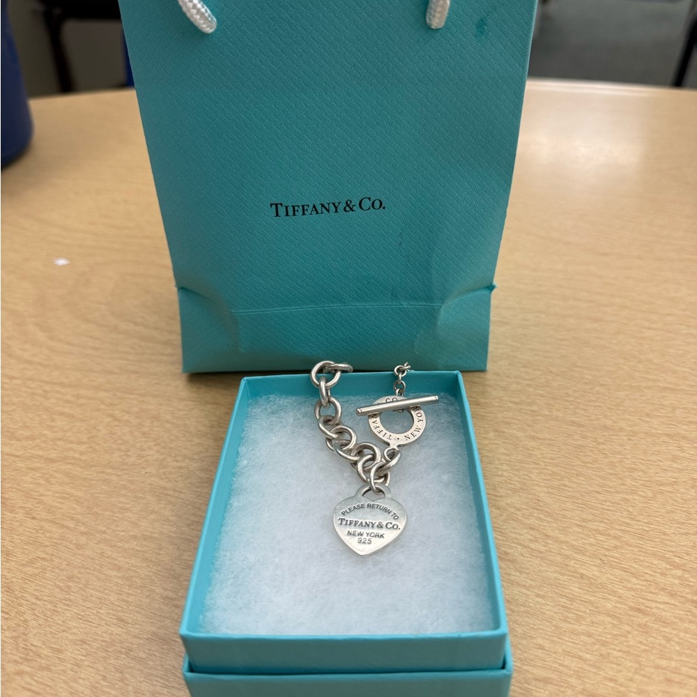 Tiffany & Co. Silver Heart Charm Bracelet
